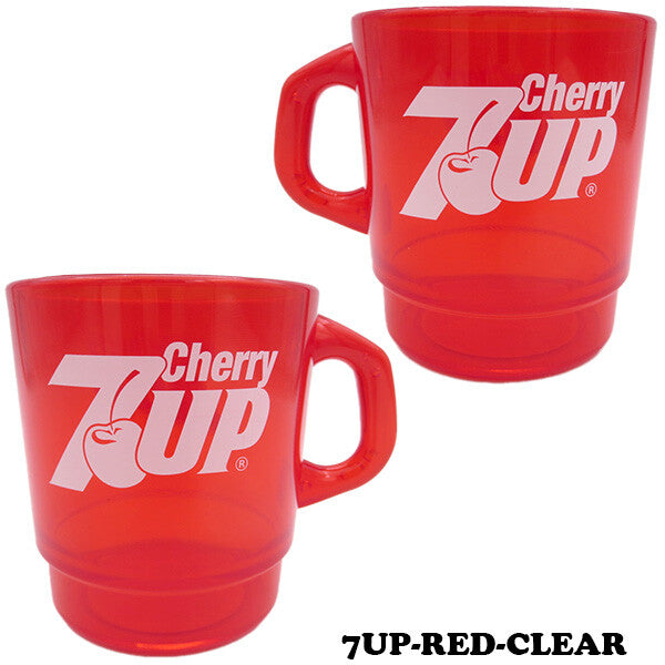 平替 Fire king|復古廣告 7 up 透明廣告牛奶杯 Stacking Mug