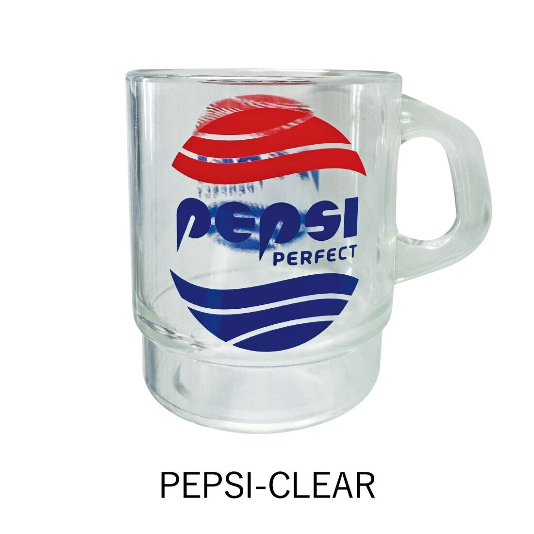 平替 Fire king|復古廣告 Pepis Drink 透明廣告牛奶杯 Stacking Mug