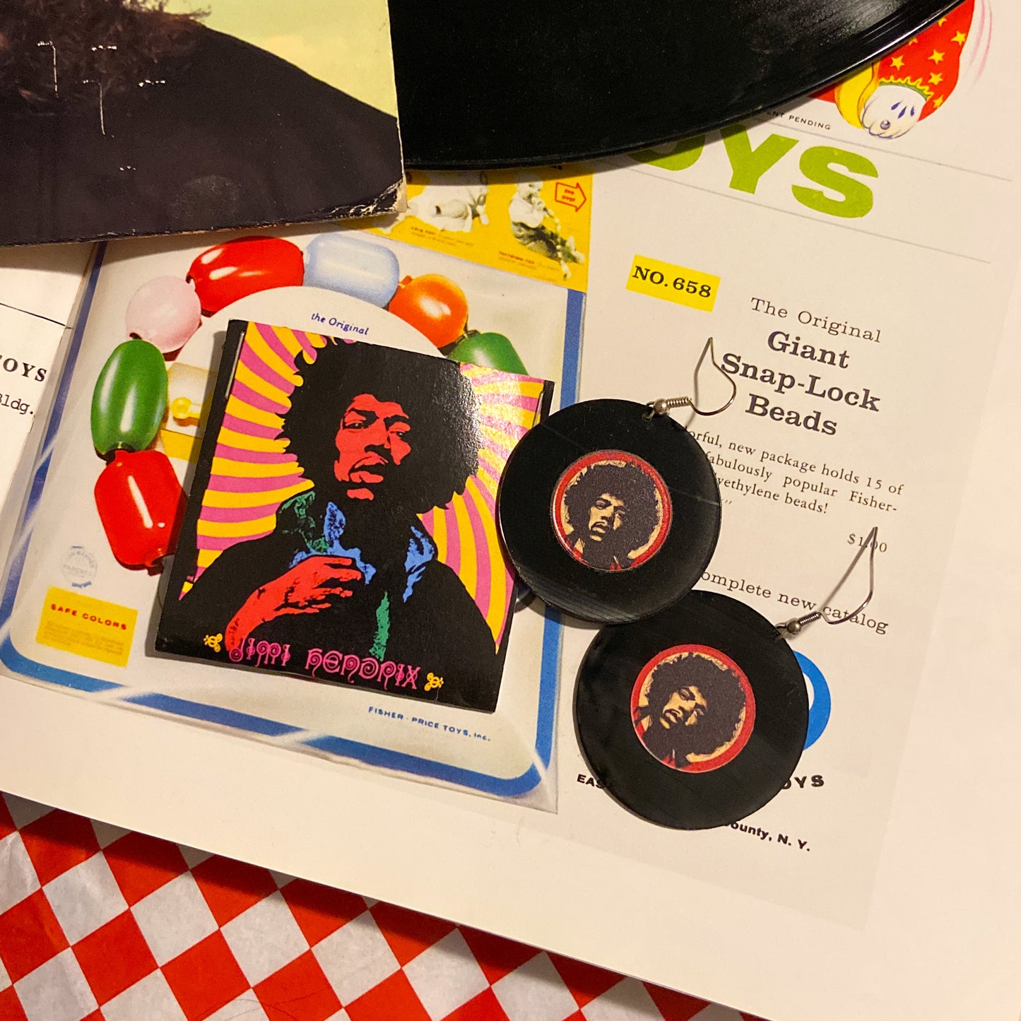 Jimi Hendrix 重製黑膠耳環