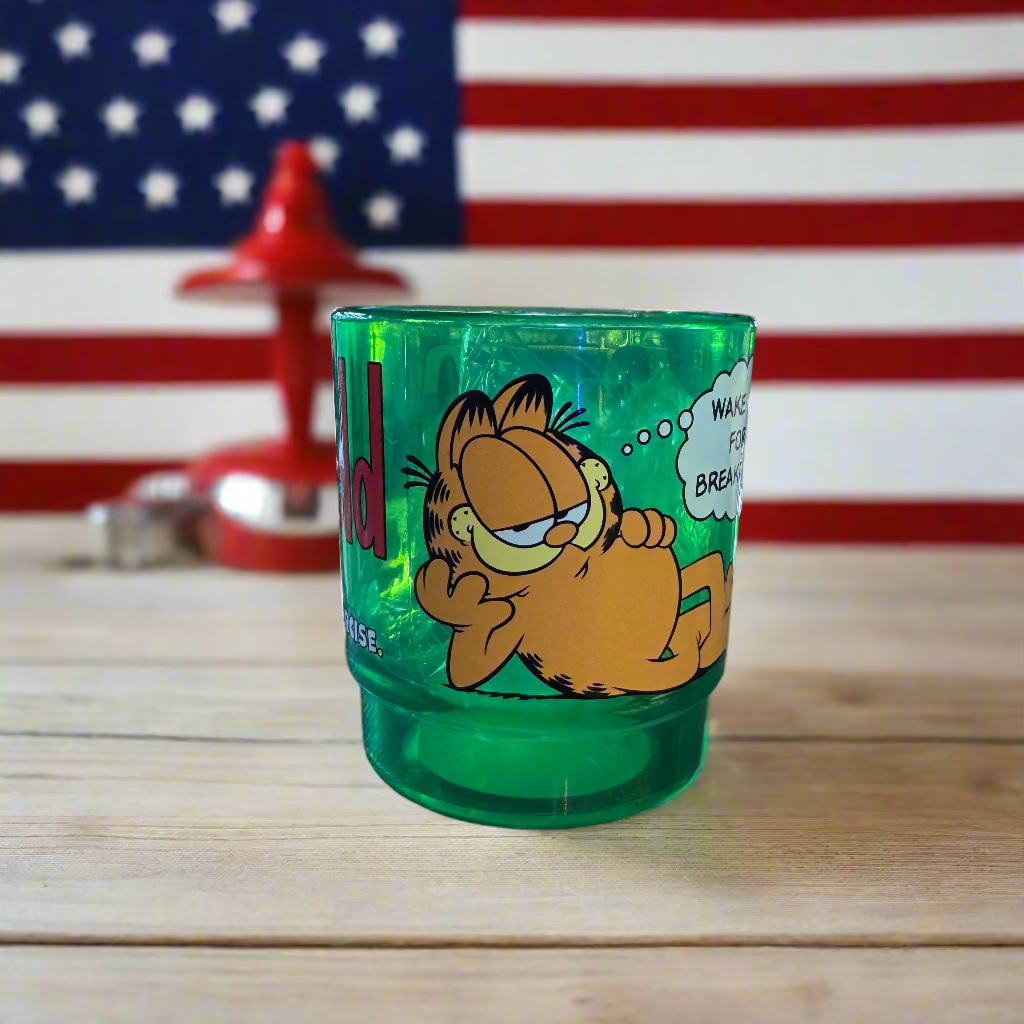 平替 Fire king 復古廣告 加菲貓 廣告牛奶杯 Stacking Mug