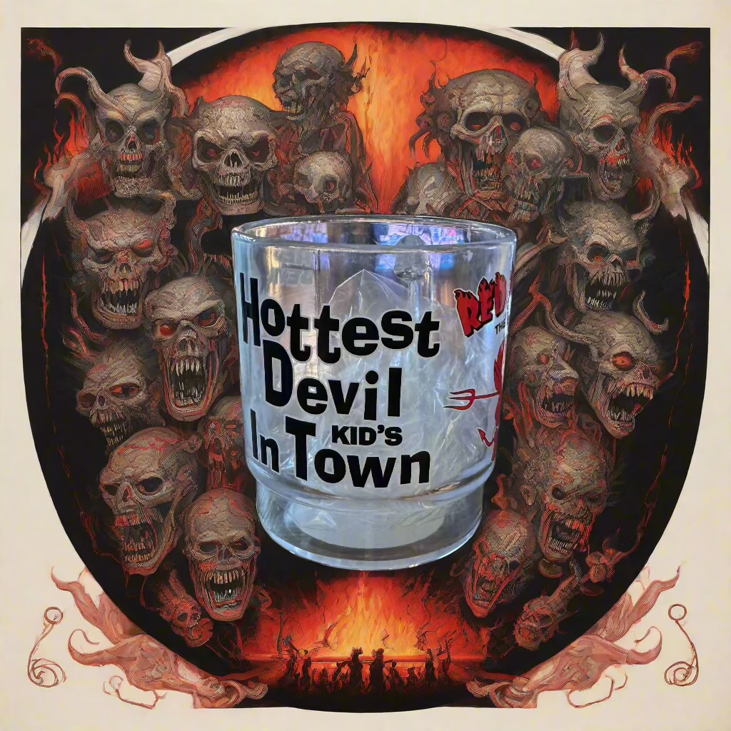 平替 Fire king 復古廣告 Red devil 廣告牛奶杯 Stacking Mug
