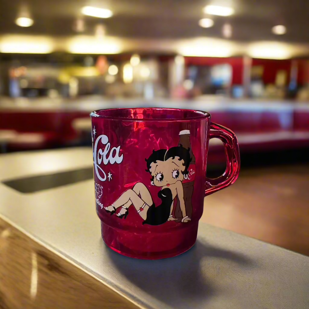 平替 Fire king 復古廣告 Betty 廣告牛奶杯 Stacking Mug