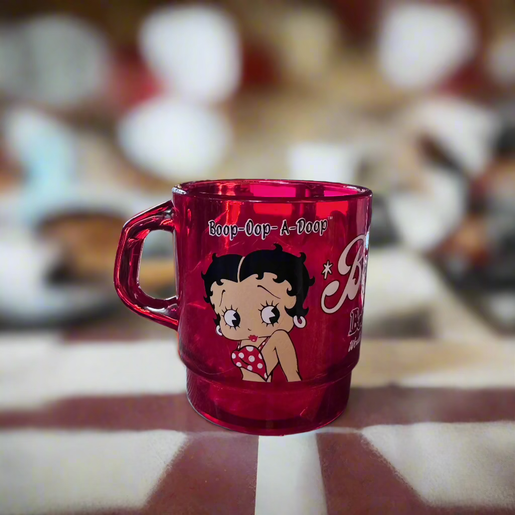 平替 Fire king 復古廣告 Betty 廣告牛奶杯 Stacking Mug