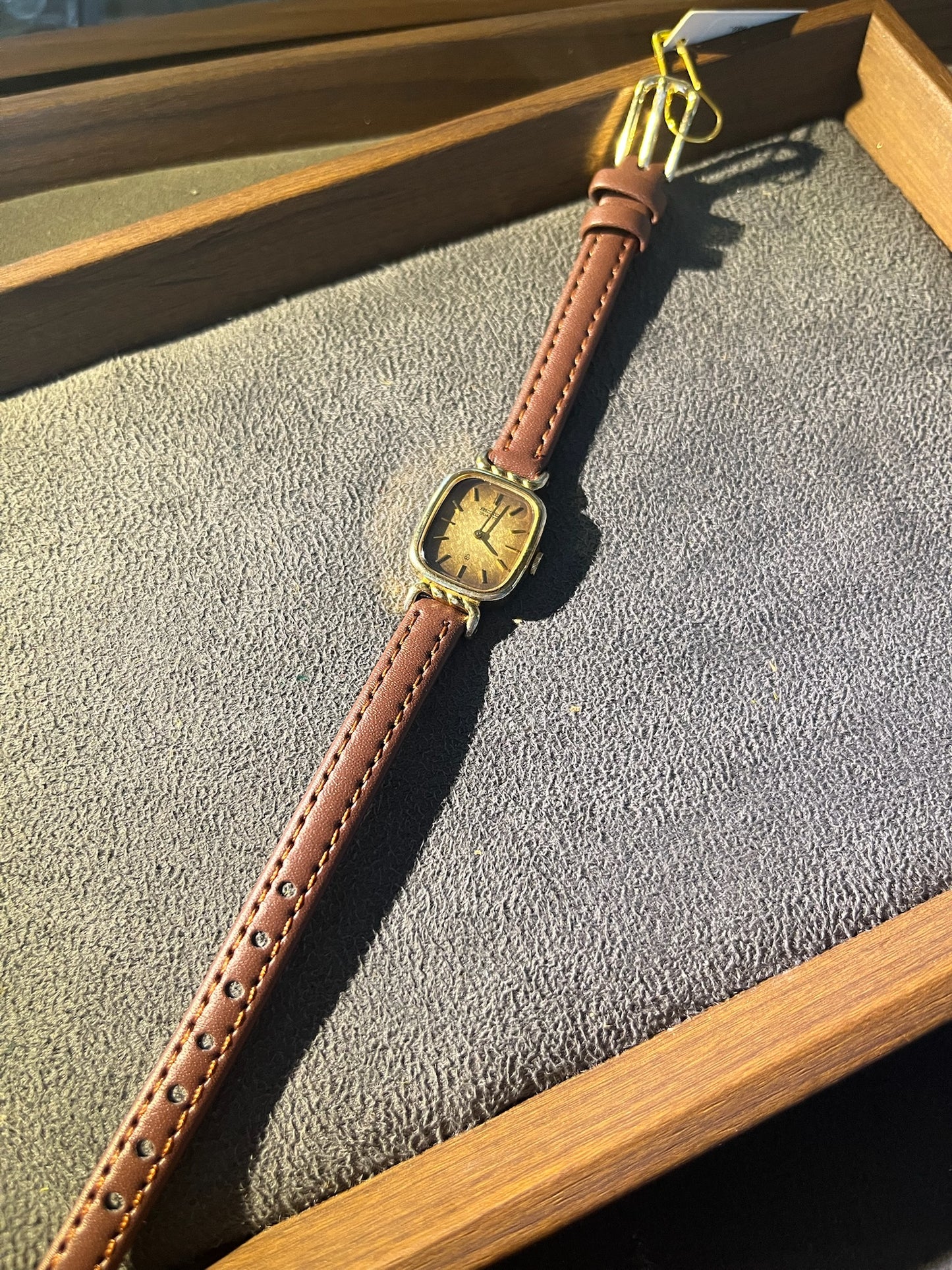1989 Seiko small tank tropical face quartz watch
