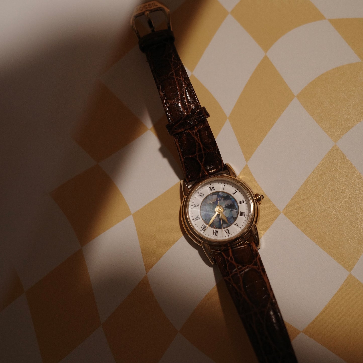 中古 Fossil Turquoise Prism 松石閃閃石英 手錶