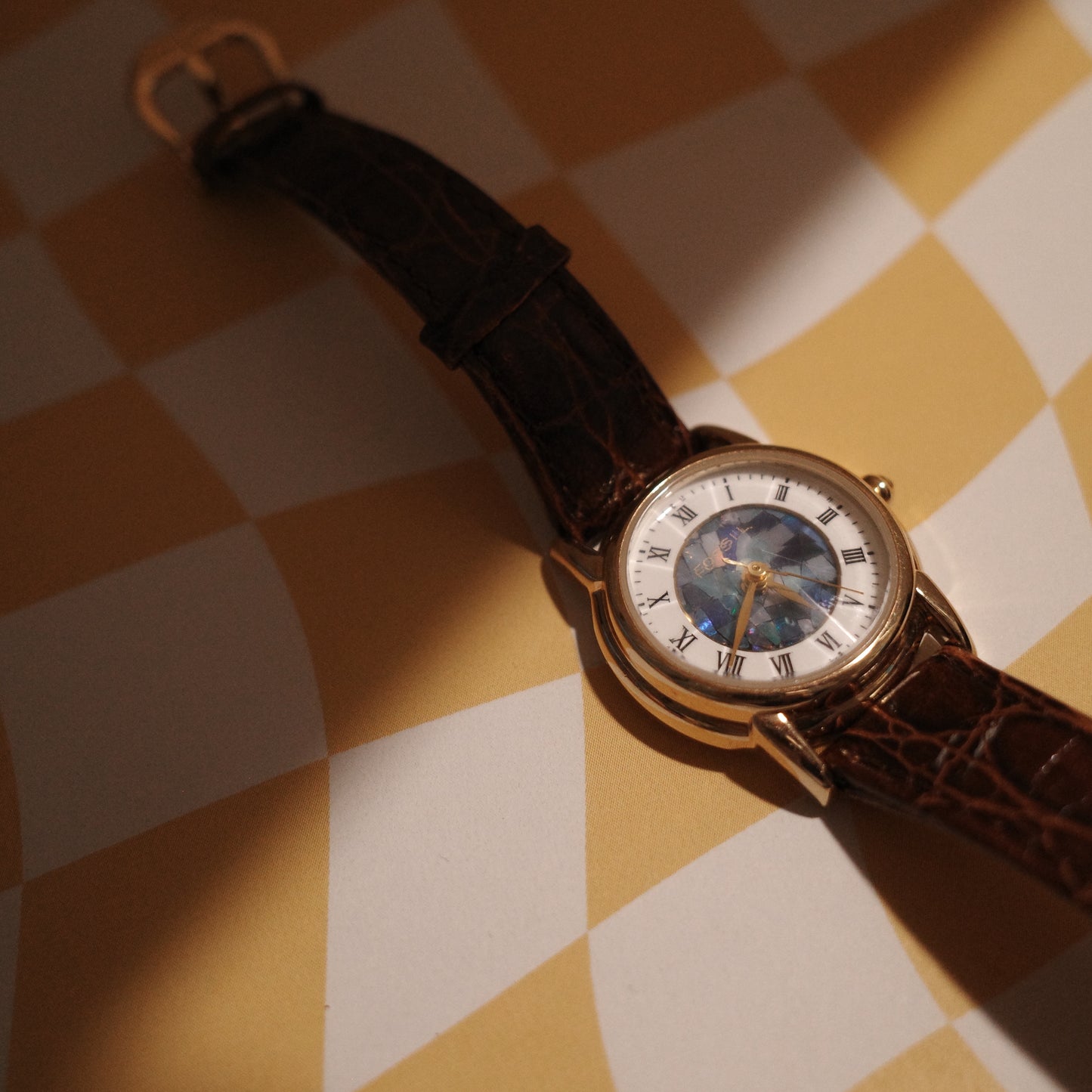 中古 Fossil Turquoise Prism 松石閃閃石英 手錶