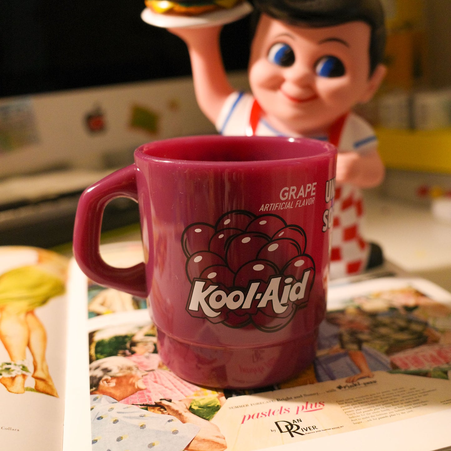 平替 Fire king|復古廣告 Kool Aid 廣告牛奶杯 Stacking Mug