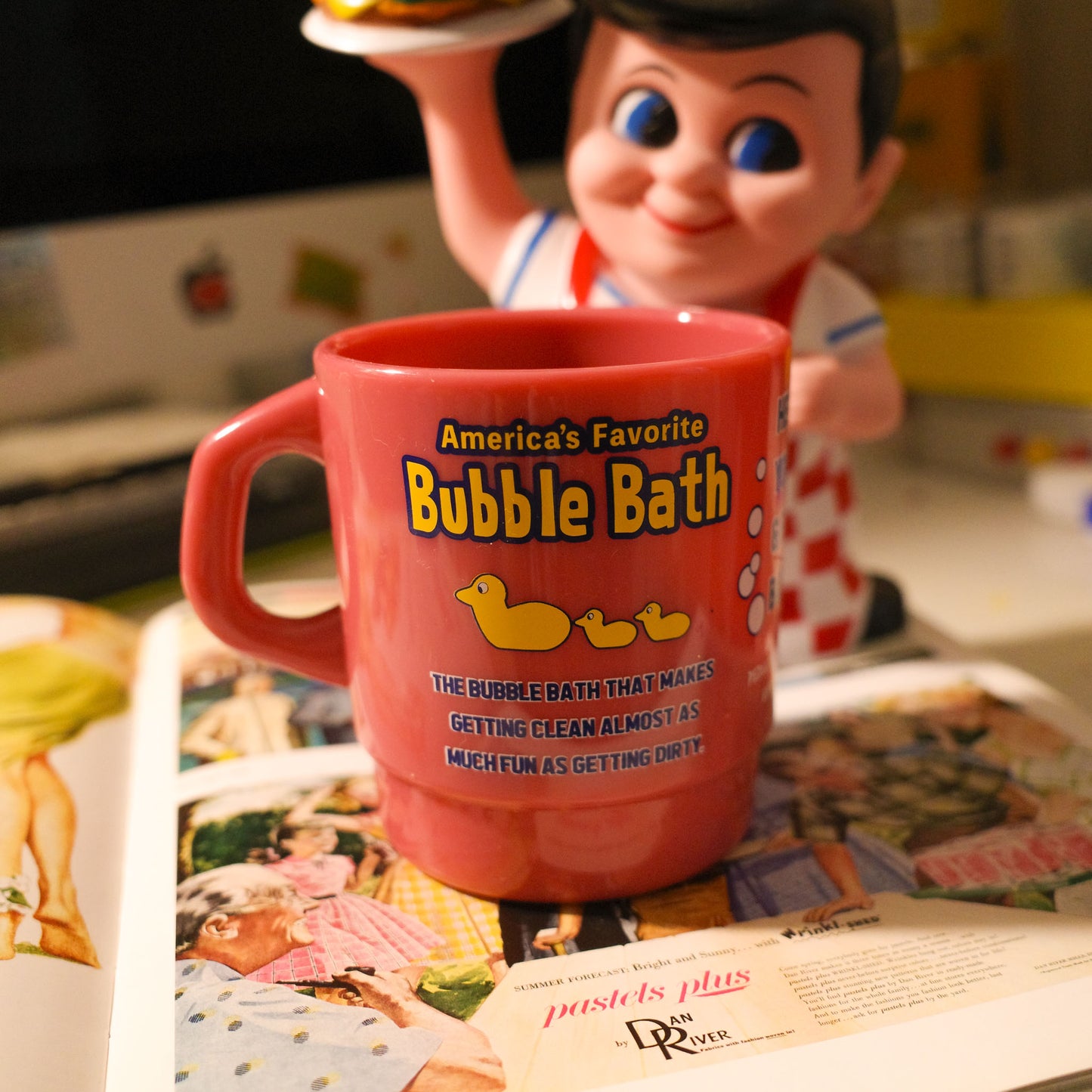 平替 Fire king|復古廣告 MR bubble 廣告牛奶杯 Stacking Mug