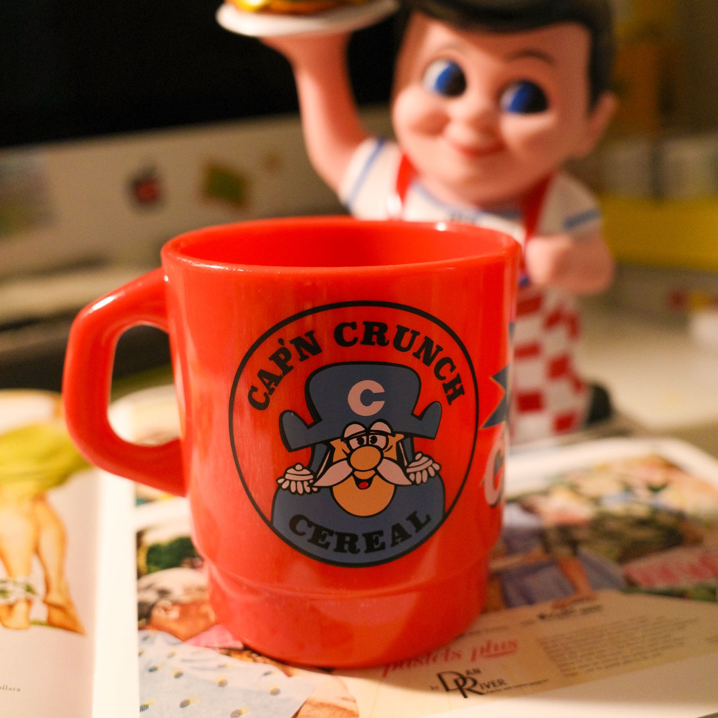平替 Fire-king |復古廣告 Cap'n Crunch 廣告牛奶杯 Stacking Mug