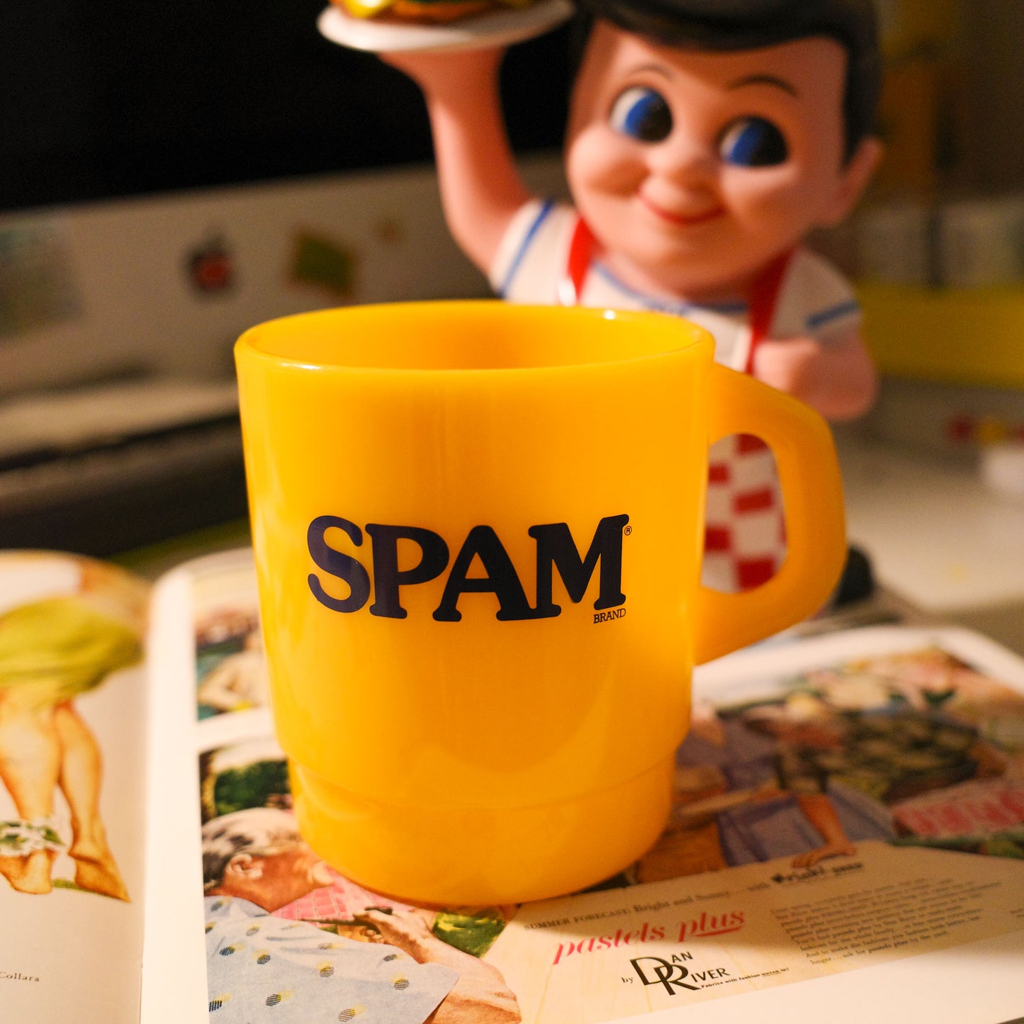 平替 Fire king|復古廣告 Spam 午餐肉男仔 廣告牛奶杯 Stacking Mug