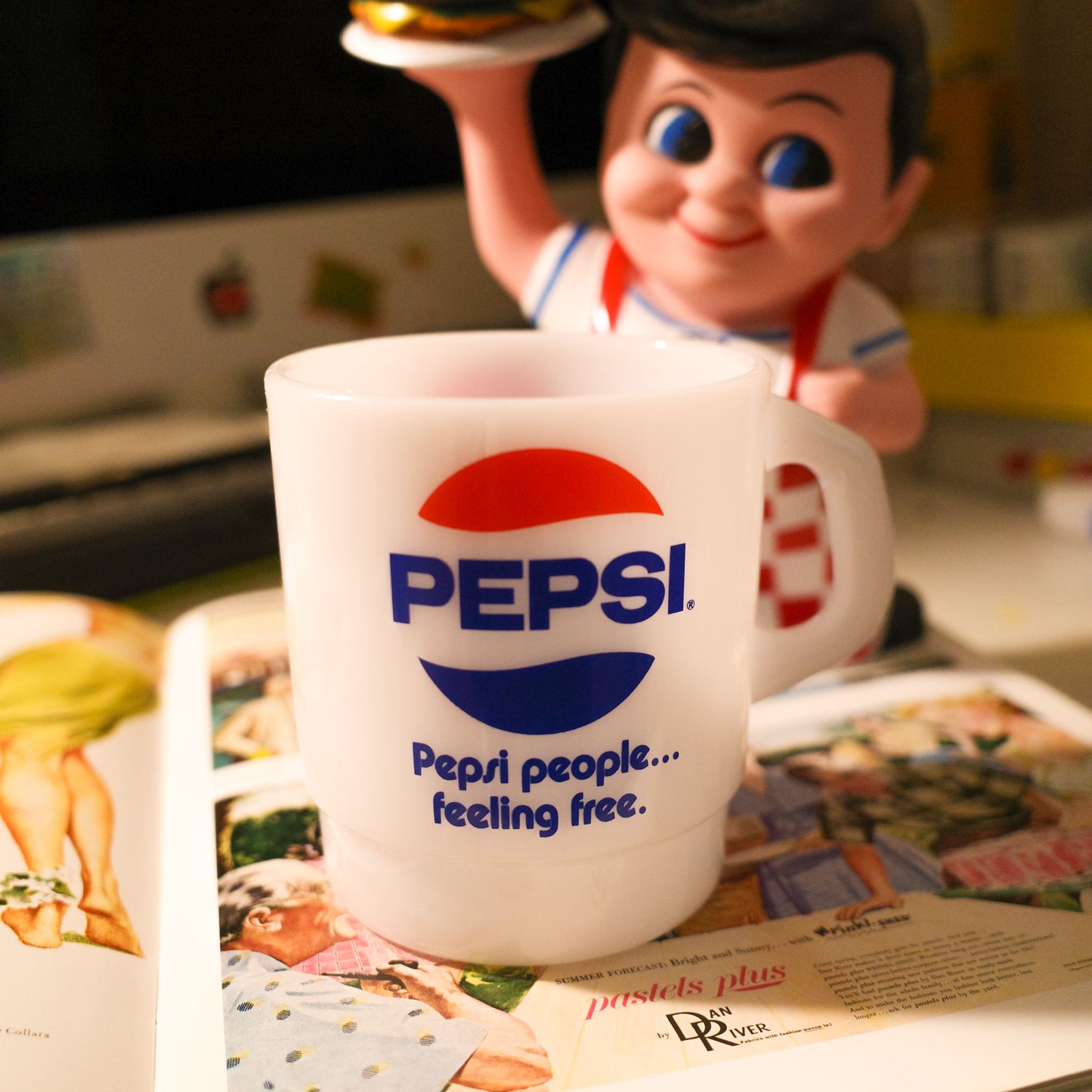 平替 Fire king|復古廣告 Pepsi 廣告牛奶杯 Stacking Mug