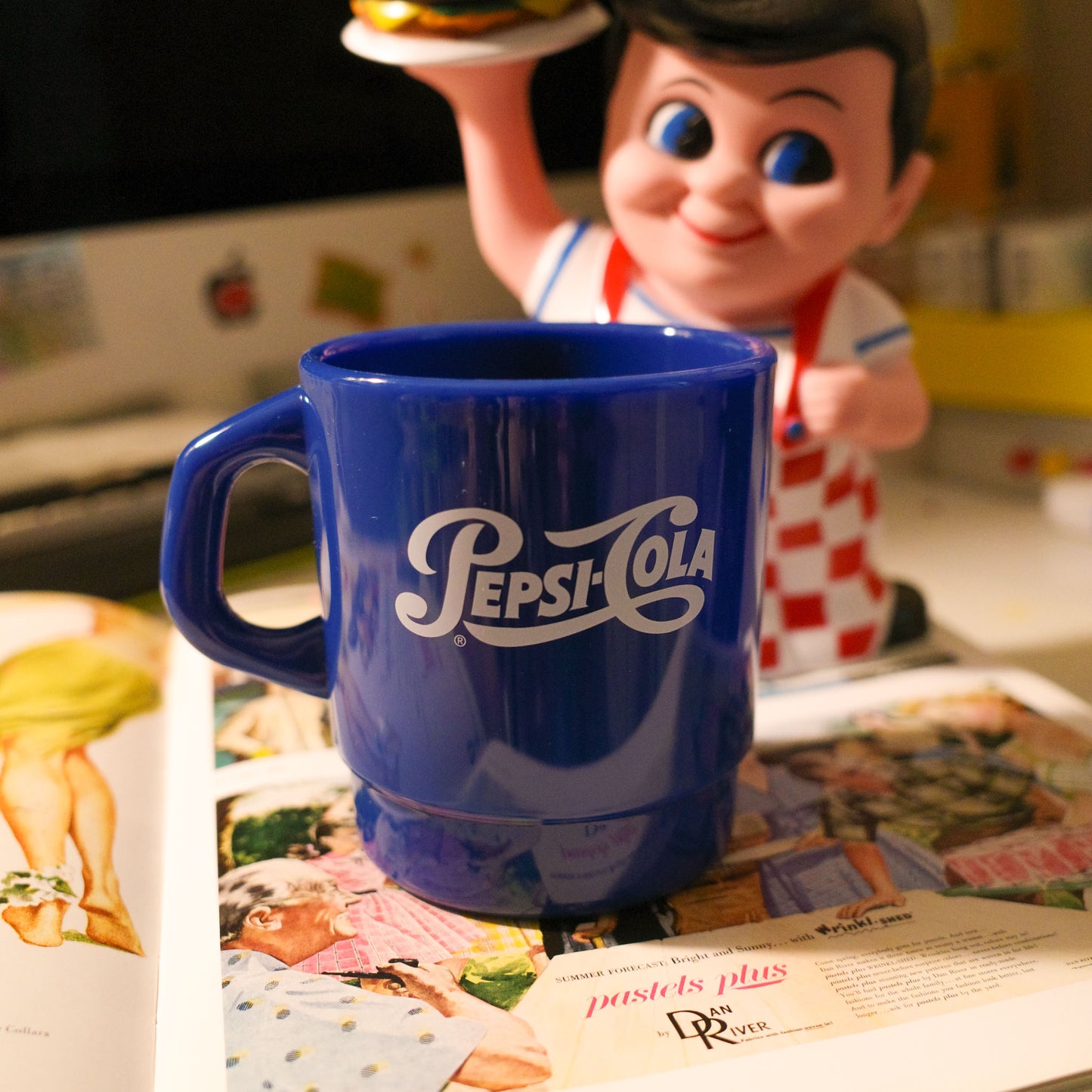 平替 Fire king|復古廣告 Pepsi 廣告牛奶杯 Stacking Mug