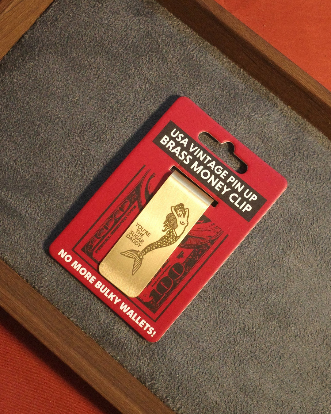Retro USA design Money Clip - Brass