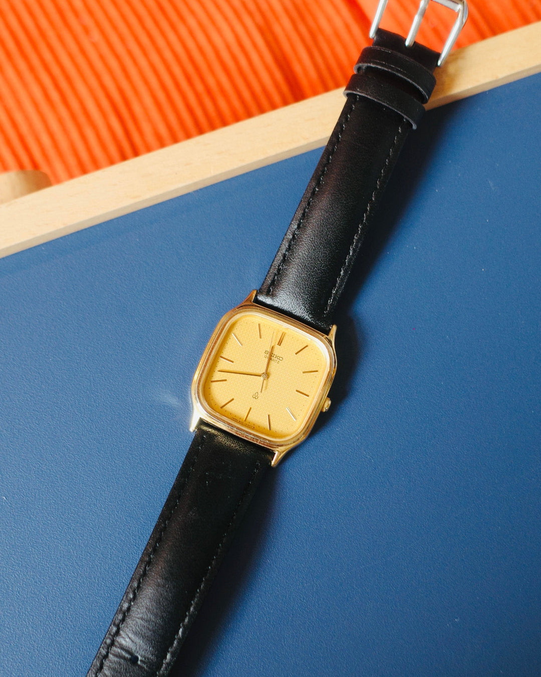 【SGP】1981 Seiko yellow face Chariot Tank Quartz Watch