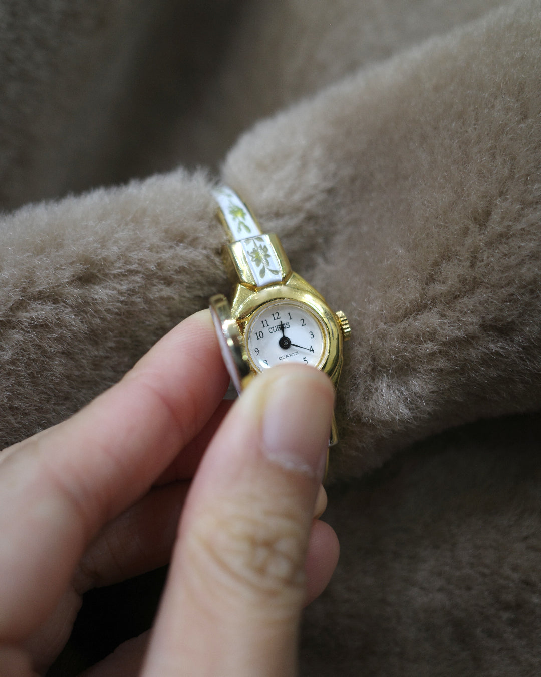 Vintage Curtis White flora bangle watch swiss made