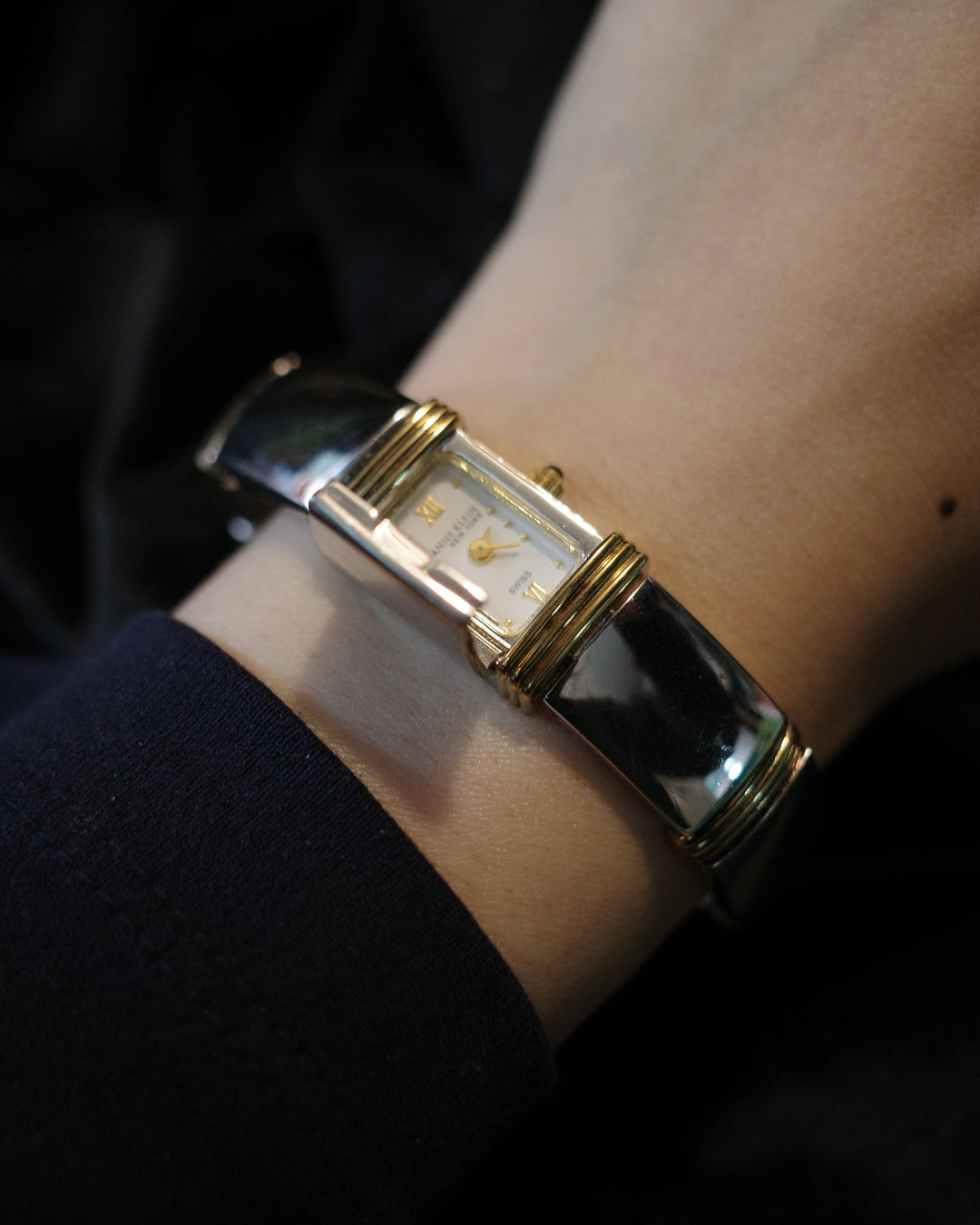 Vintage Anne Klein Peek a Poke Design Bangle Watch