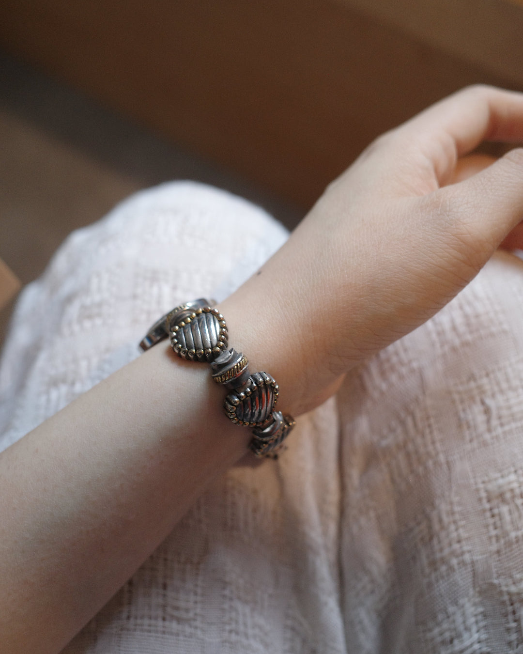 Geneva Heart silver plated Watch Bracelet
