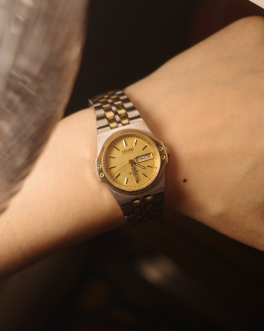 1981 Seiko sport SQ 100 two tone ladies quartz watch 3423-0150