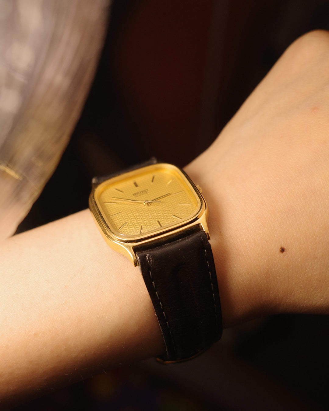 【SGP】1985 Seiko Chariot gold tone Square Tank quartz watch 9021-5160