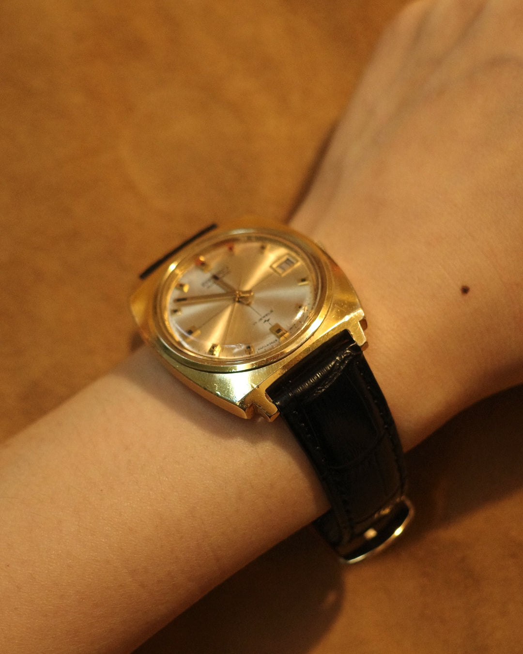 1971 Seiko gold tone automatic watch 7005-7012