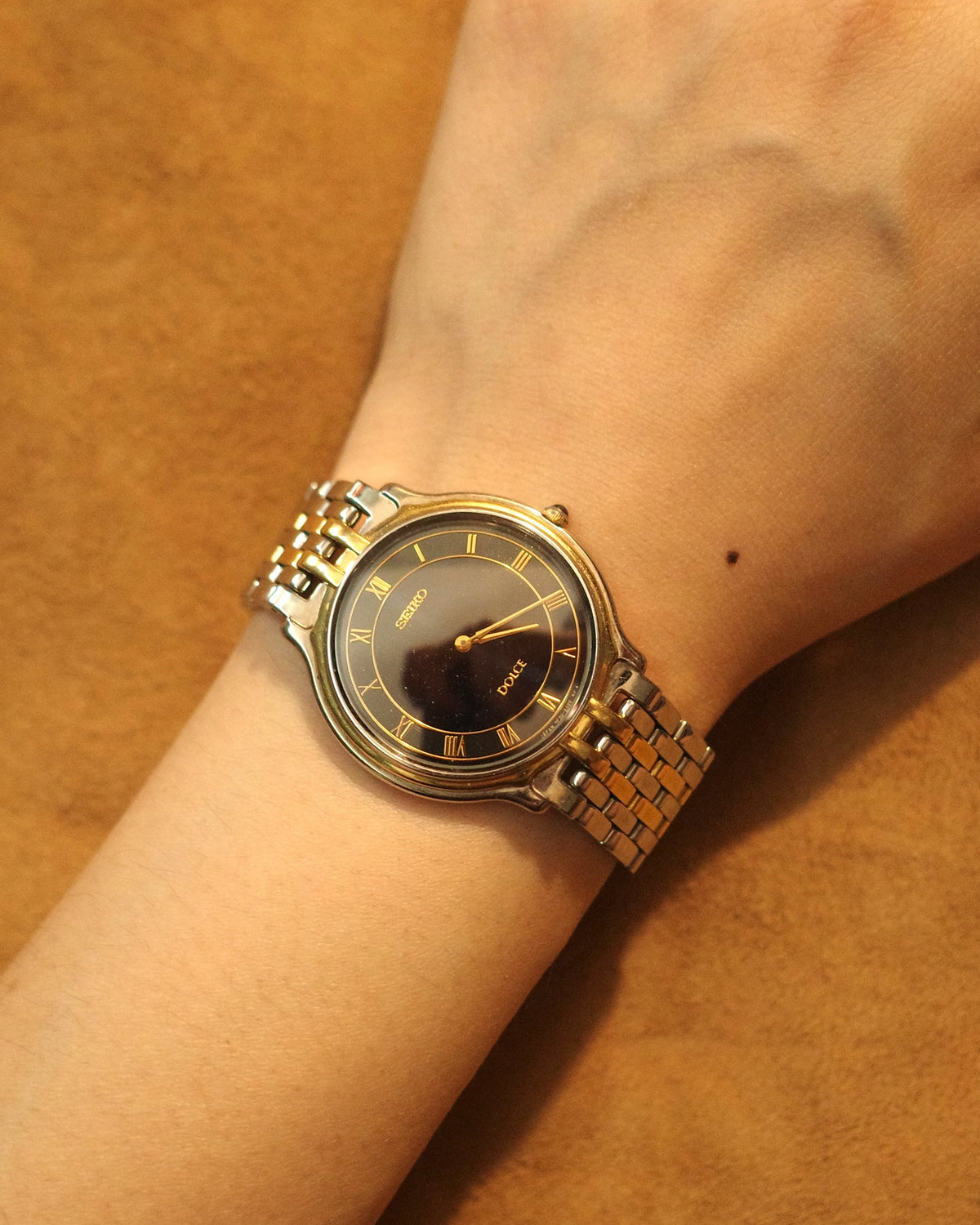 1993 Seiko dolce blue two tone quartz watch 5e30-6a60