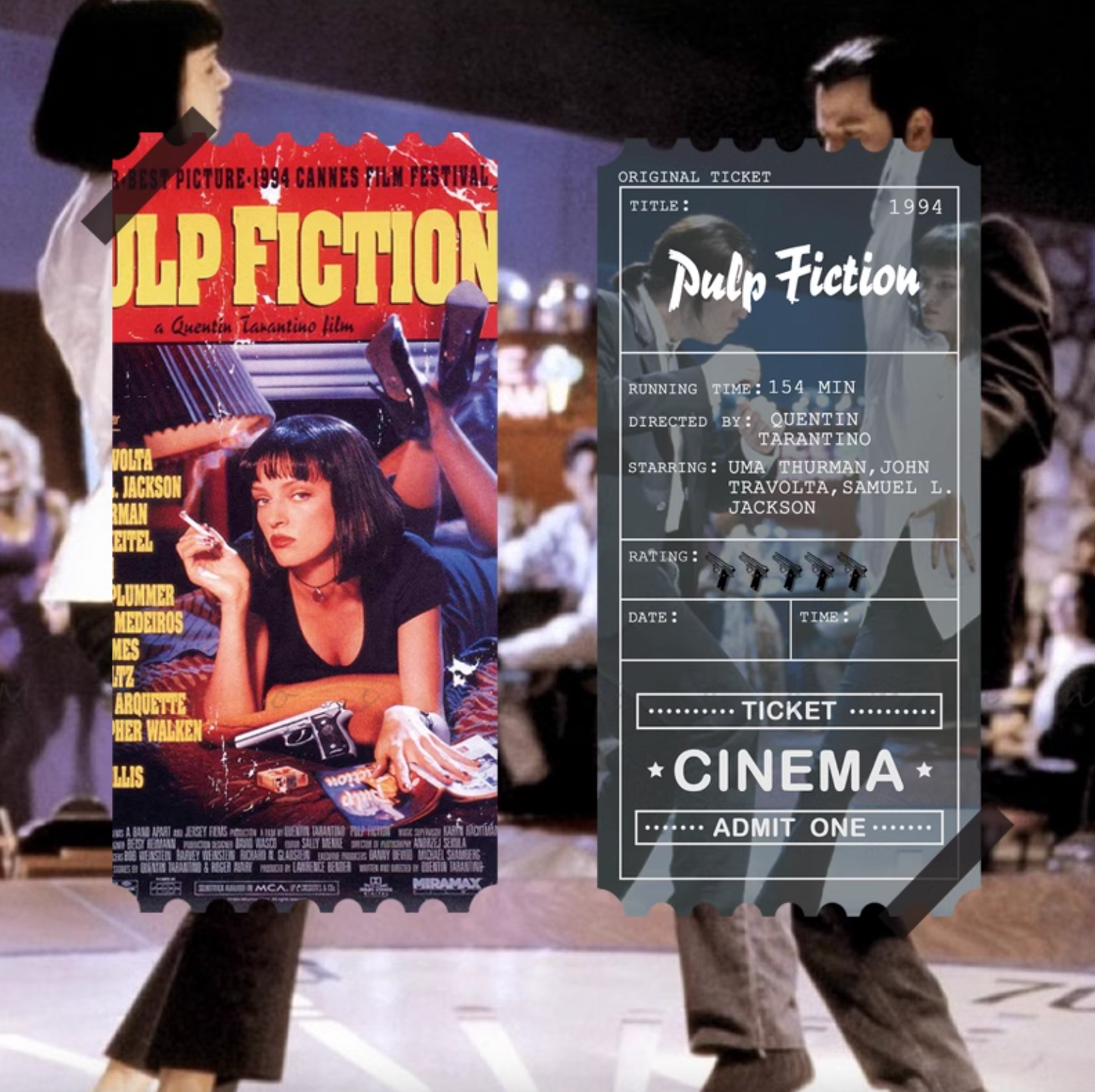 Original Collectible Movie Ticket - Pulp Fiction