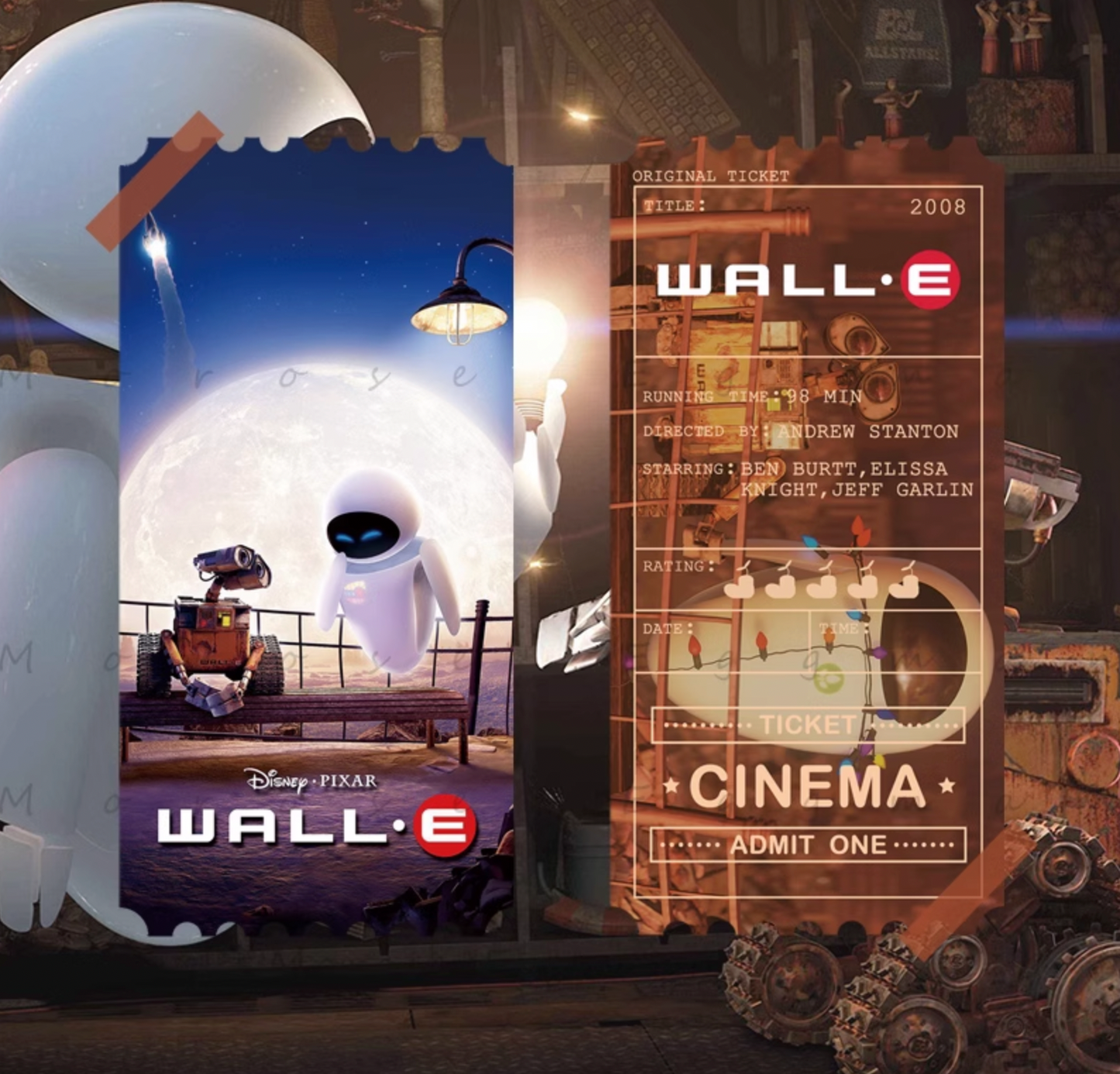 Original Collectible Movie Ticket - Wall E