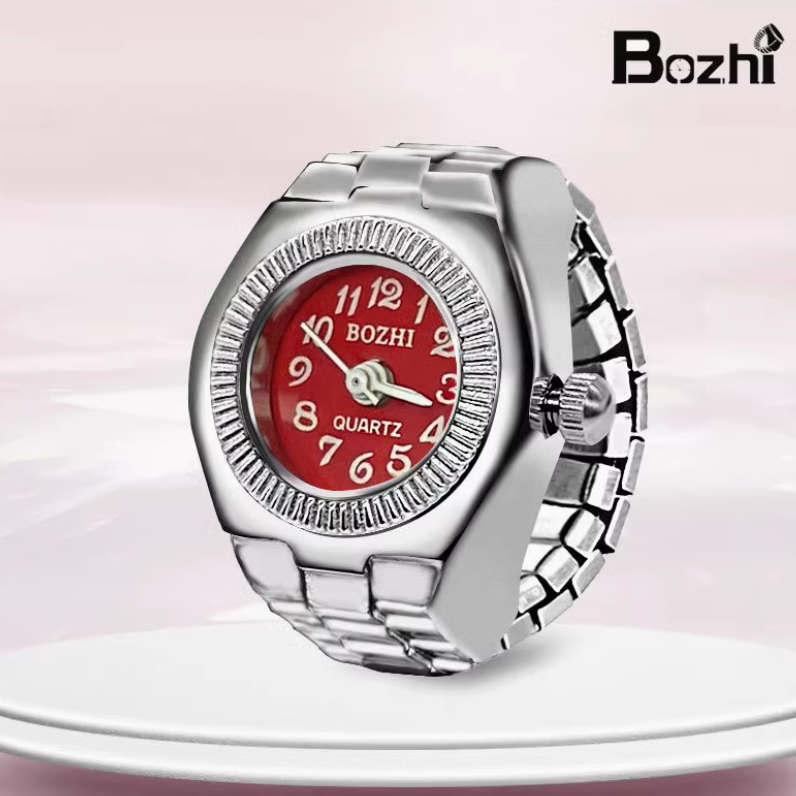 Retro Ring watch- sliver small circle