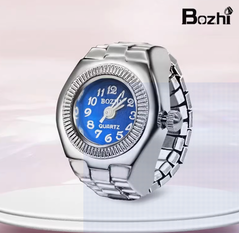 Retro Ring watch- sliver small circle