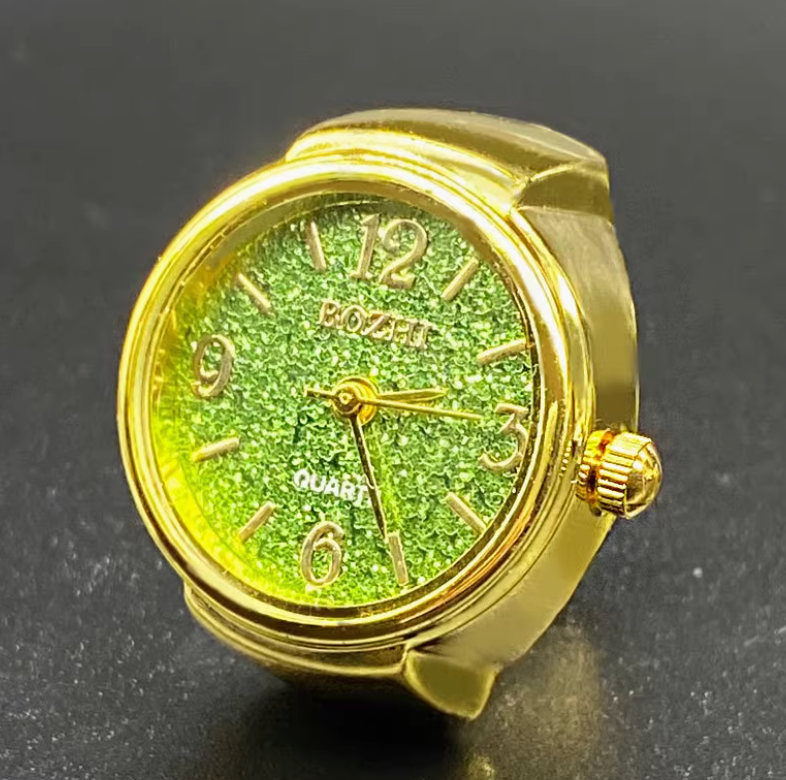 Retro Ring watch- gold sparkle