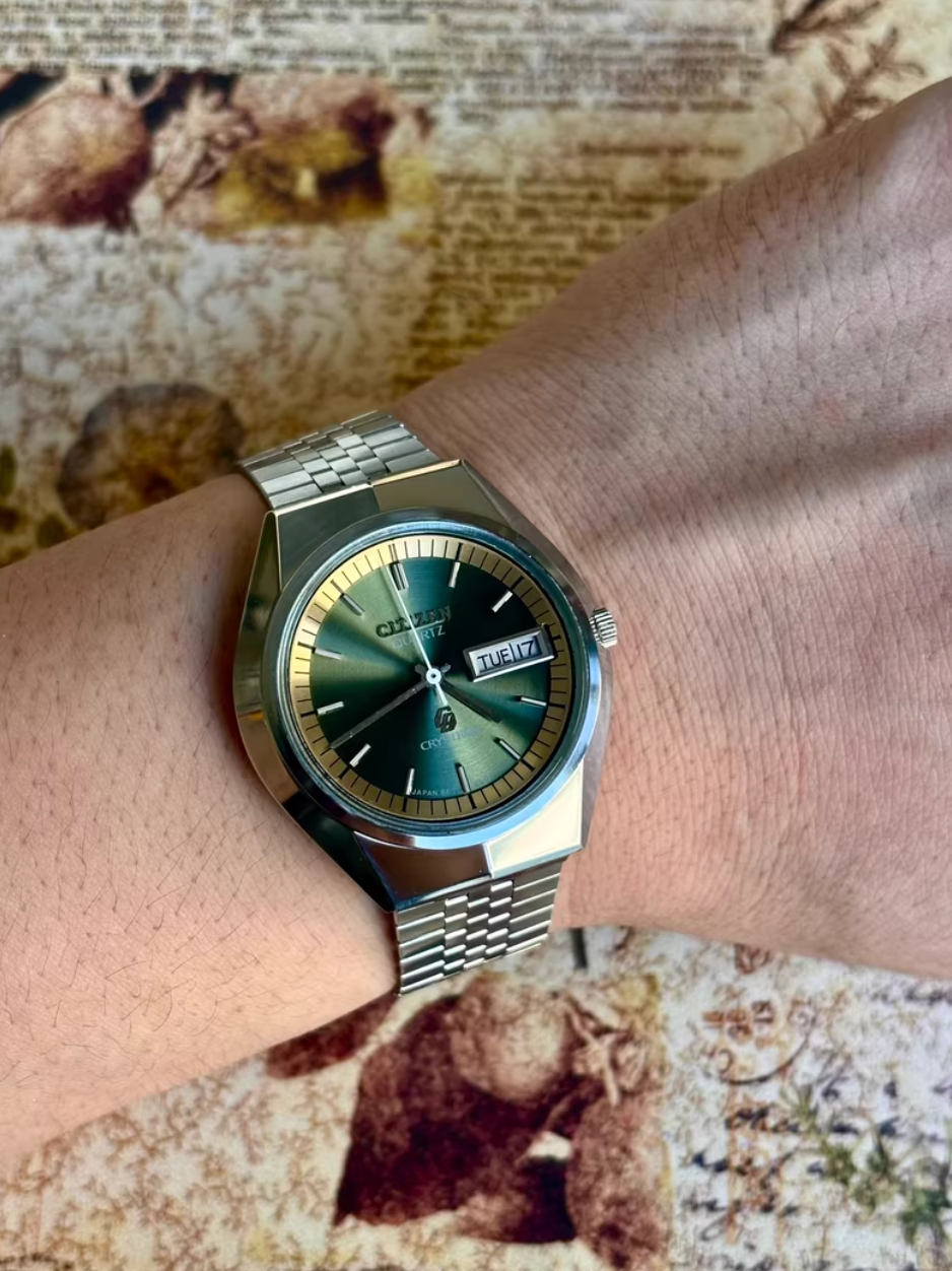 (預售) 1975 Citizen Crystron Y Day Date watch 4-860420