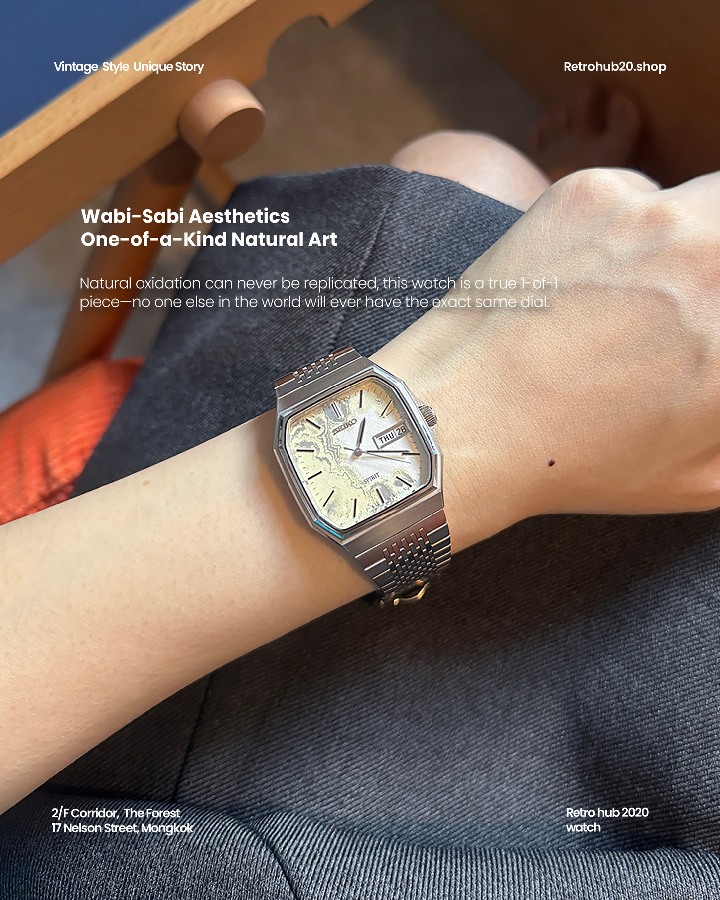 1988 Seiko Spirit natural oxidation 7n93- 5000 Hexagon Quartz Watch