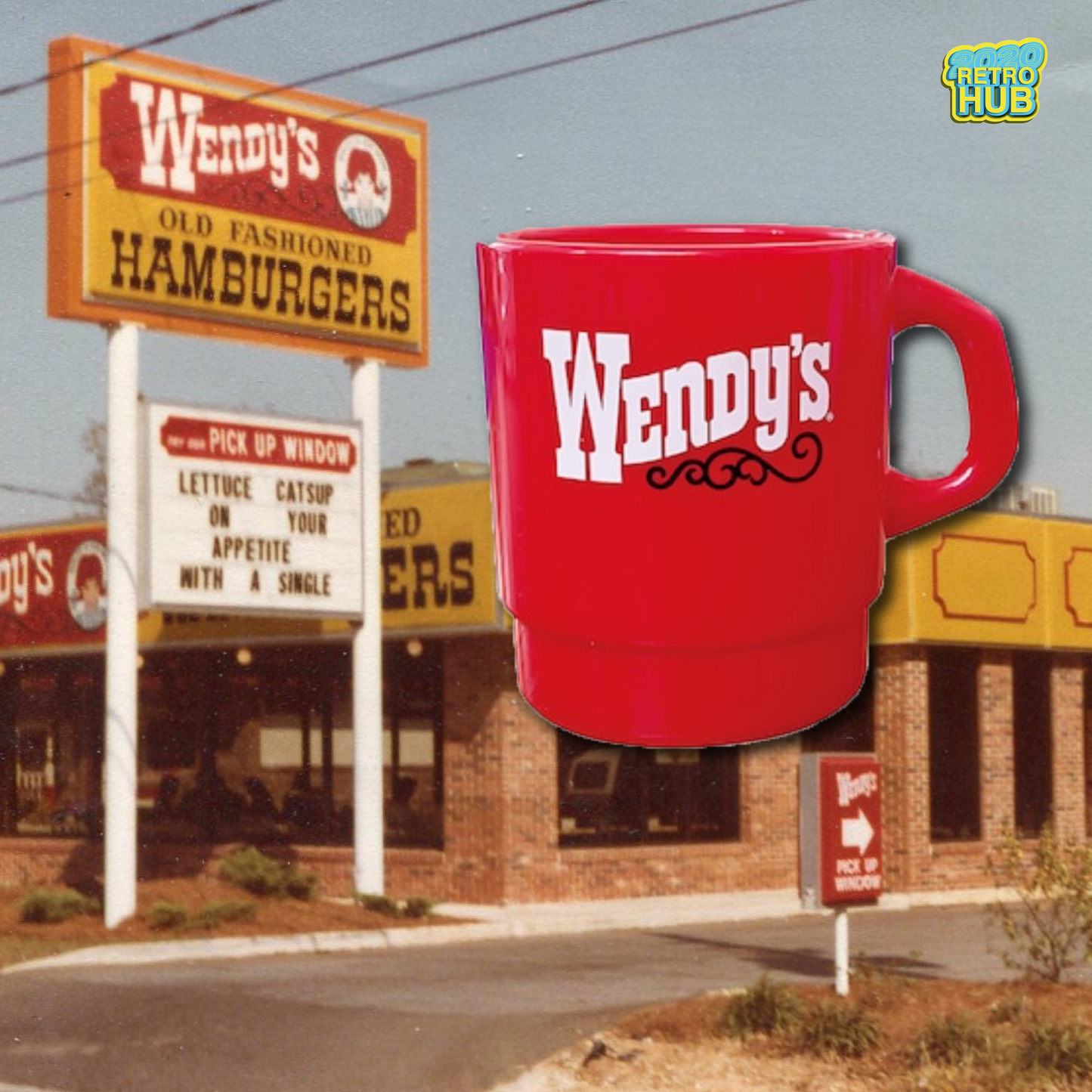 平替 Fire king |復古廣告 Wendy's 廣告牛奶杯 Stacking Mug