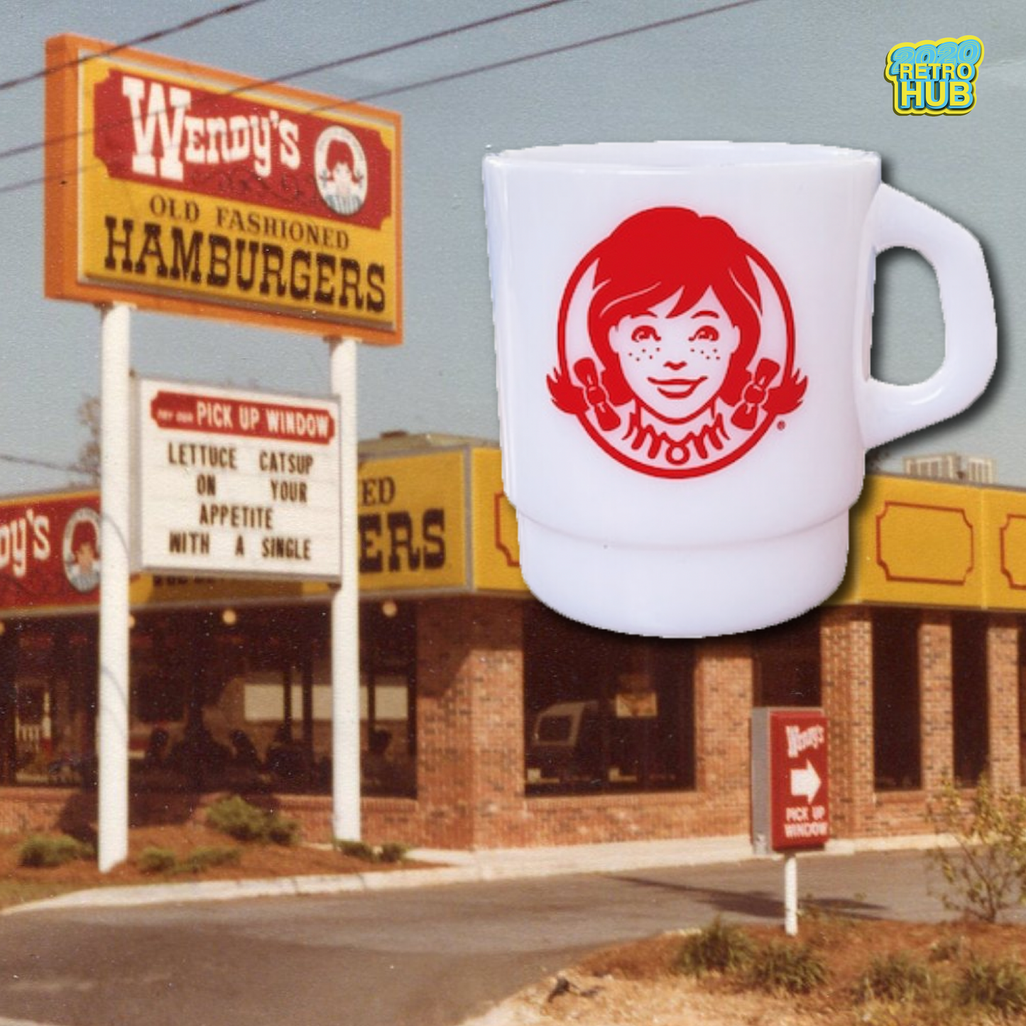平替 Fire king |復古廣告 Wendy's 廣告牛奶杯 Stacking Mug