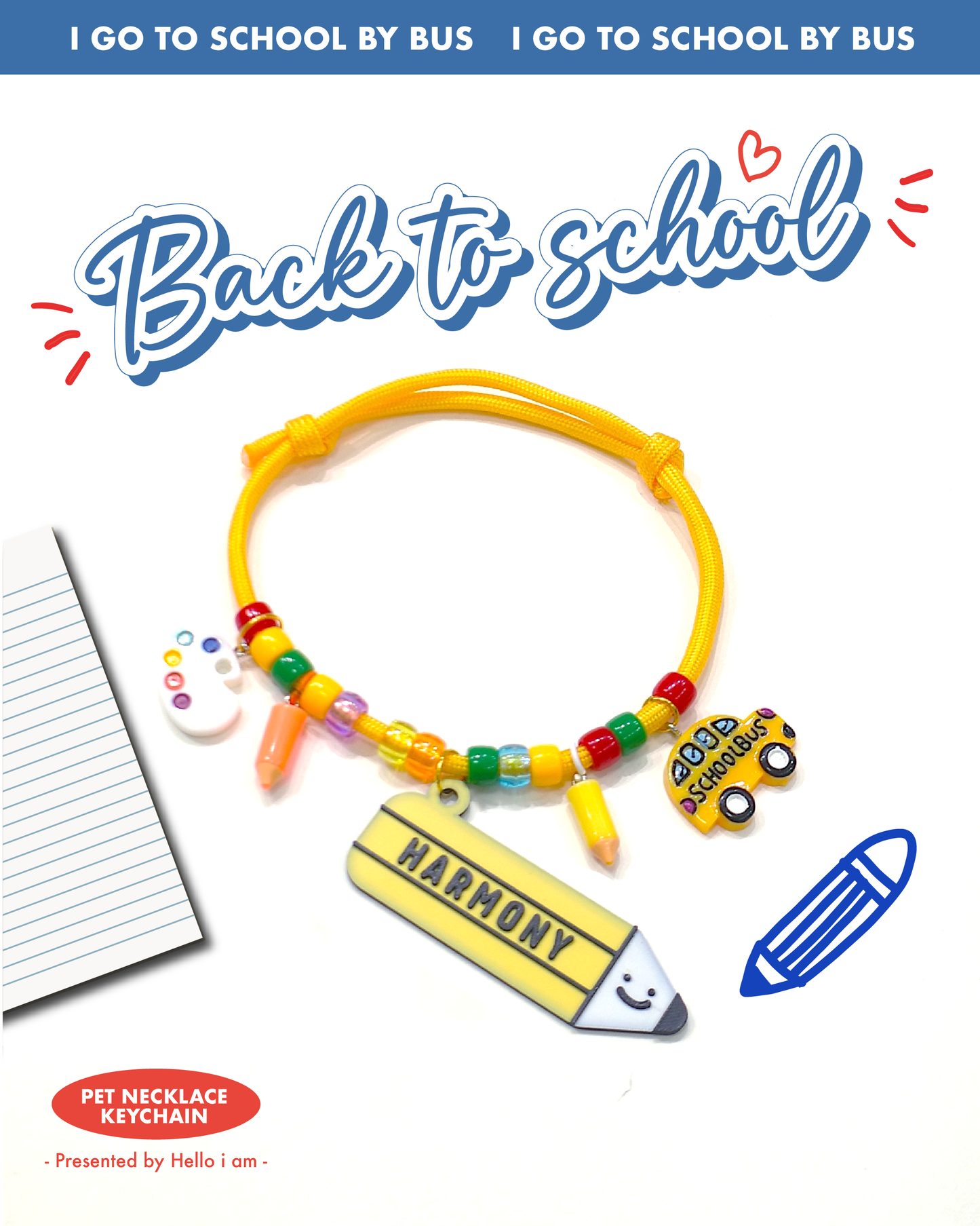 Customized Pet Necklace -Stationary Collection