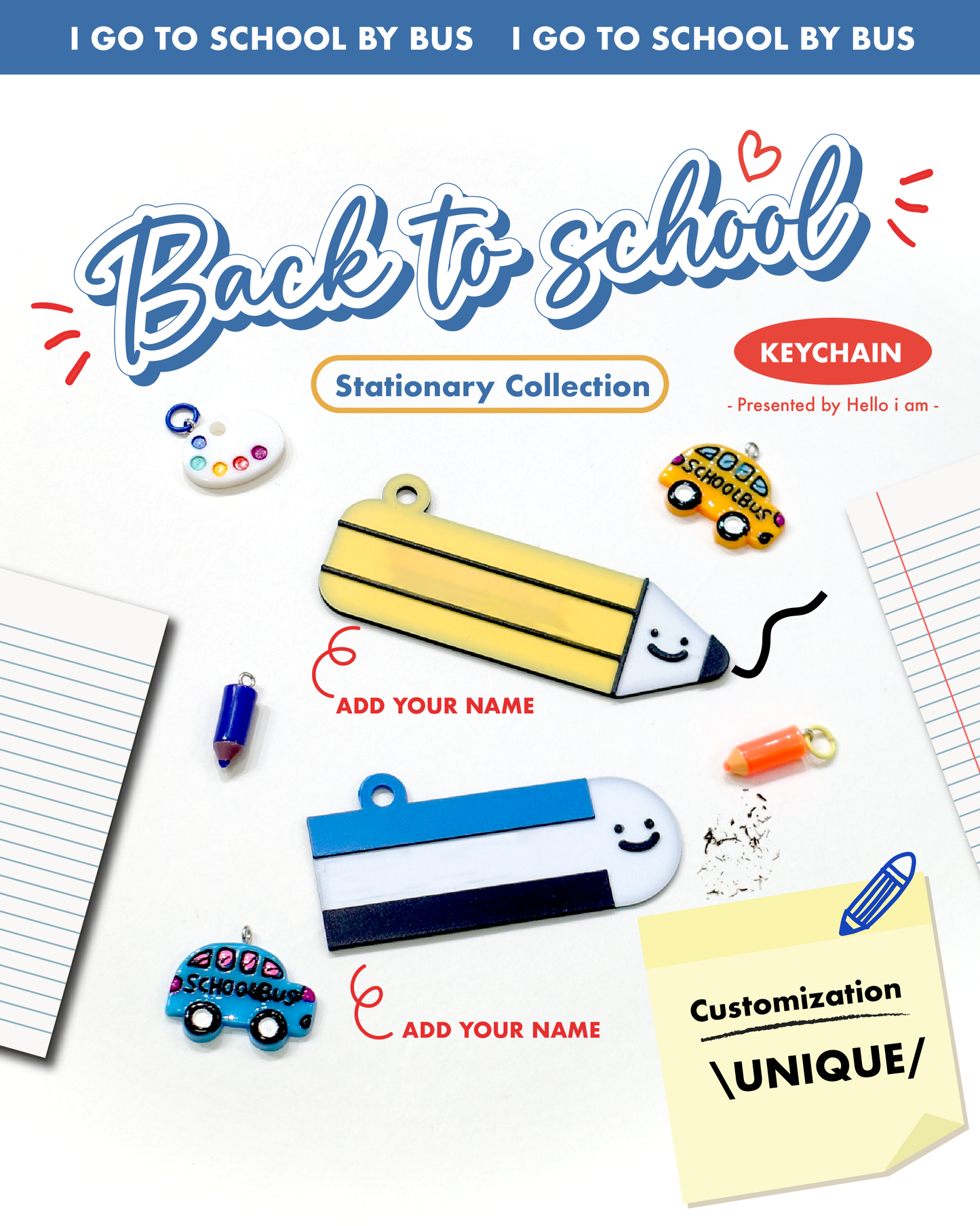 Customized Keychain✨ - Stationary Collection