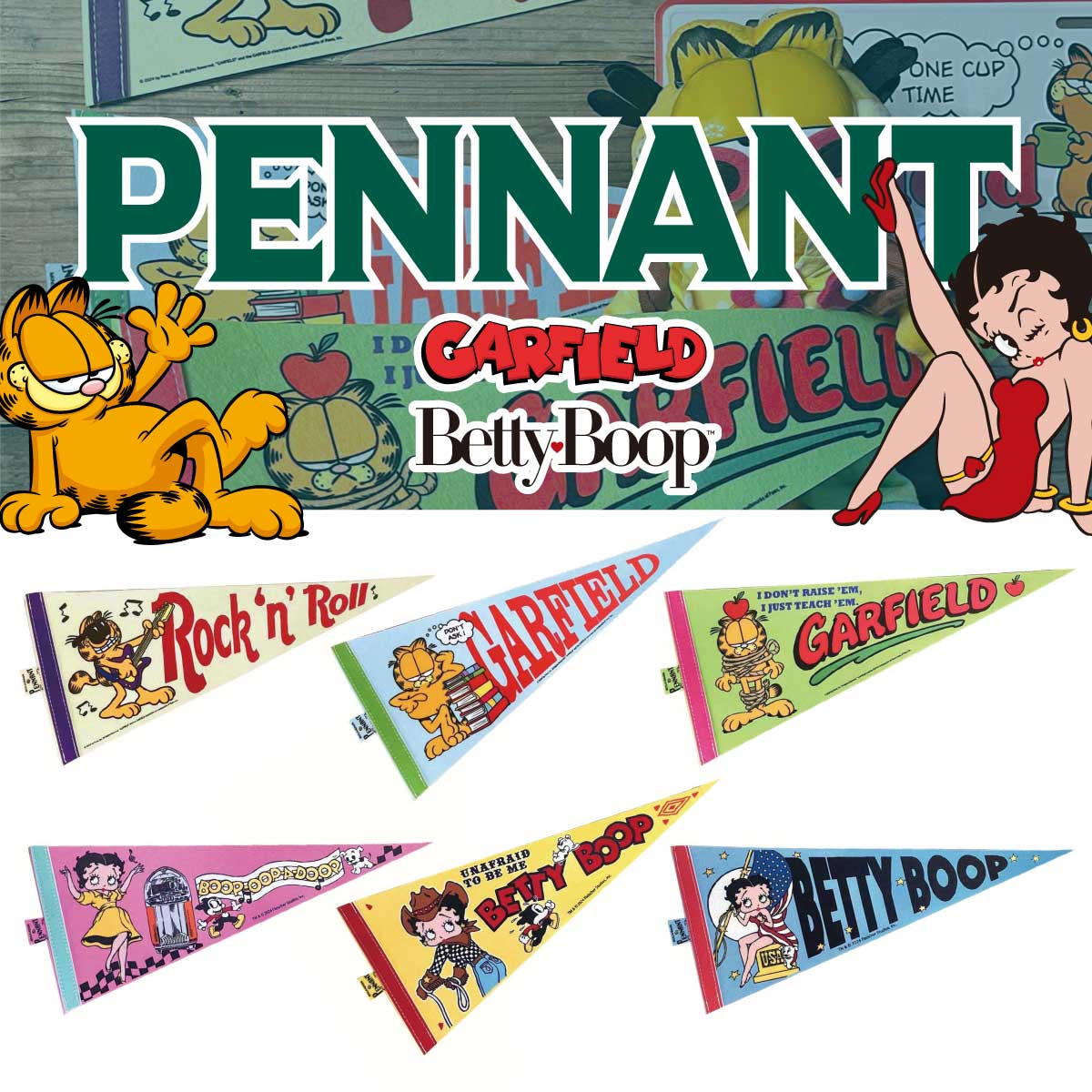Retro cartoon Camping Pennant