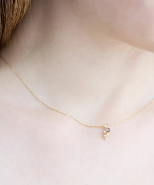 Necklace [MUK Design -  Stars in the sky] Gold Tone Dreamy Stone