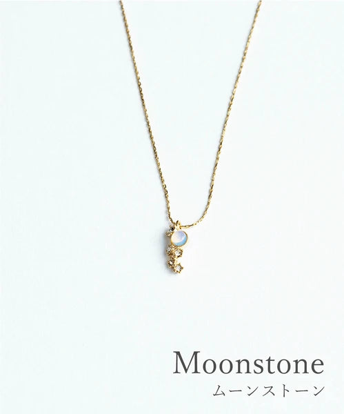 Necklace [MUK Design -  Stars in the sky] Gold Tone Dreamy Stone