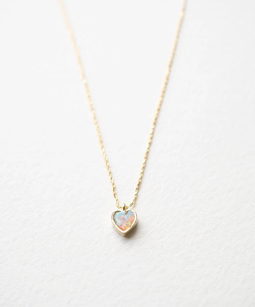 Necklace [MUK Design -  heart] Gold Tone Dreamy Stone