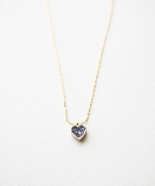 Necklace [MUK Design -  heart] Gold Tone Dreamy Stone