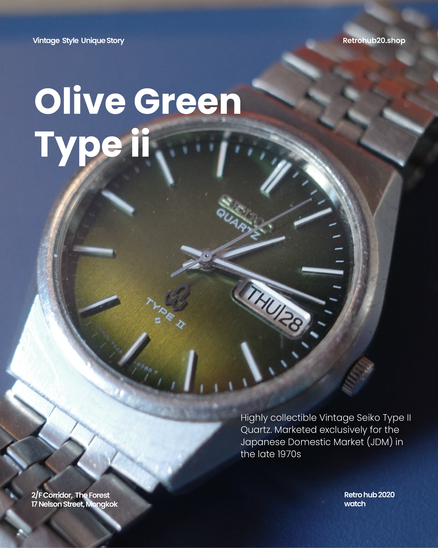 1977’s SEIKO Green dial Type ii earlier quartz Watch JDM