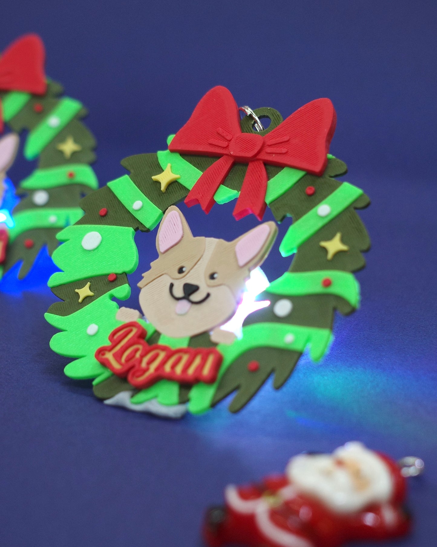 Name tag- Pet Face Christmas wreath 🎄