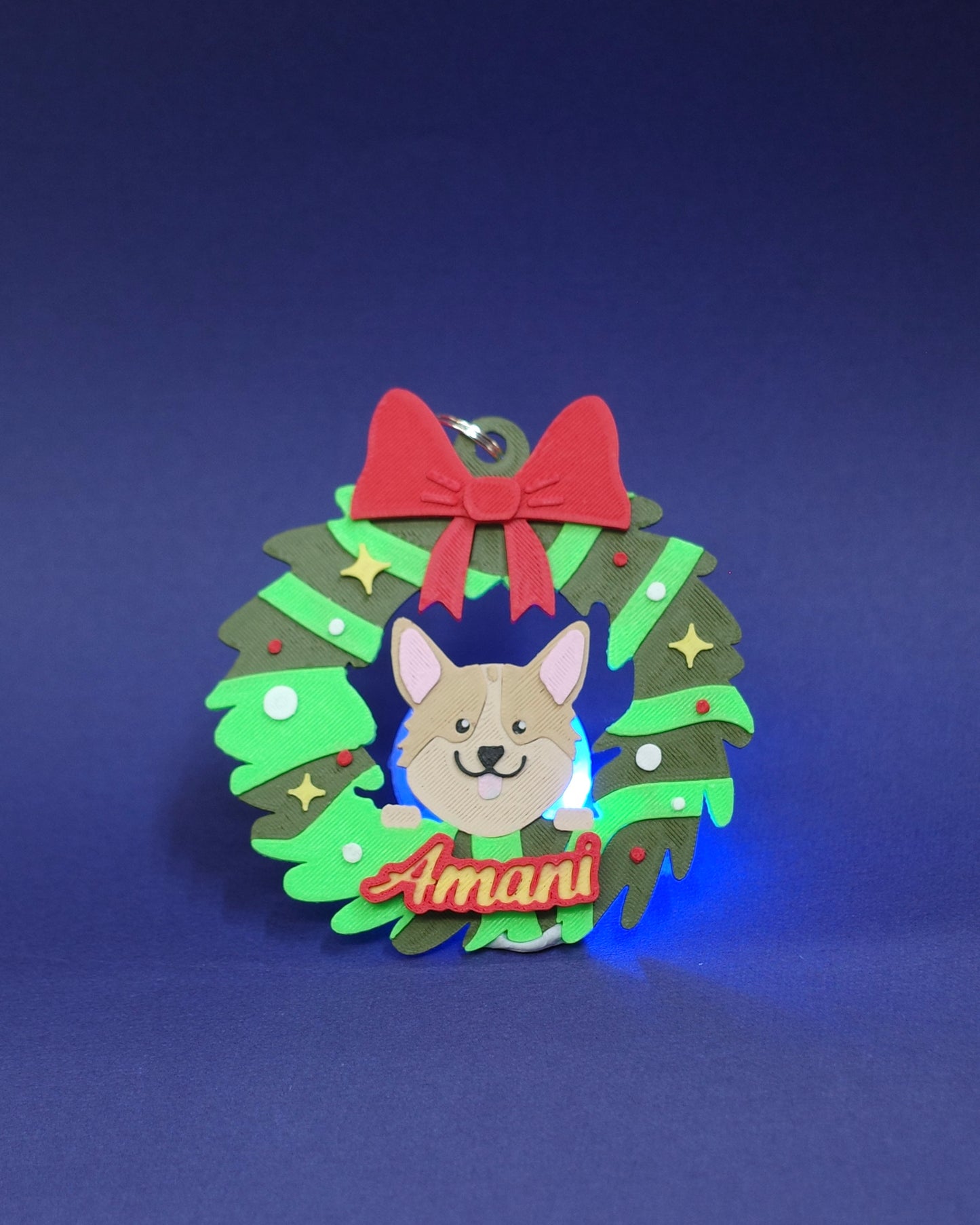 Name tag- Pet Face Christmas wreath 🎄