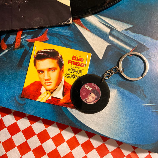 Elvis Presley 重製黑膠耳環鎖匙扣