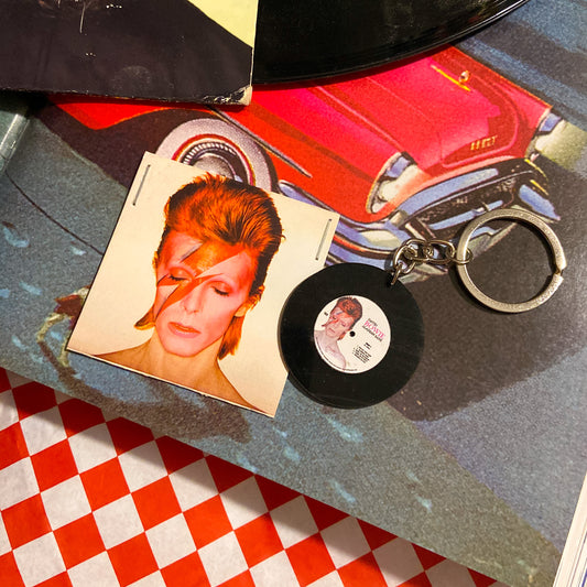 David Bowie 重製黑膠耳環鎖匙扣