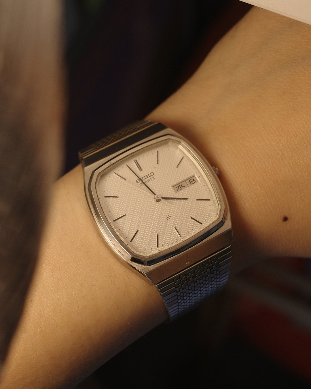 1982 Seiko jdm tv dial white quartz watch 5933-5040