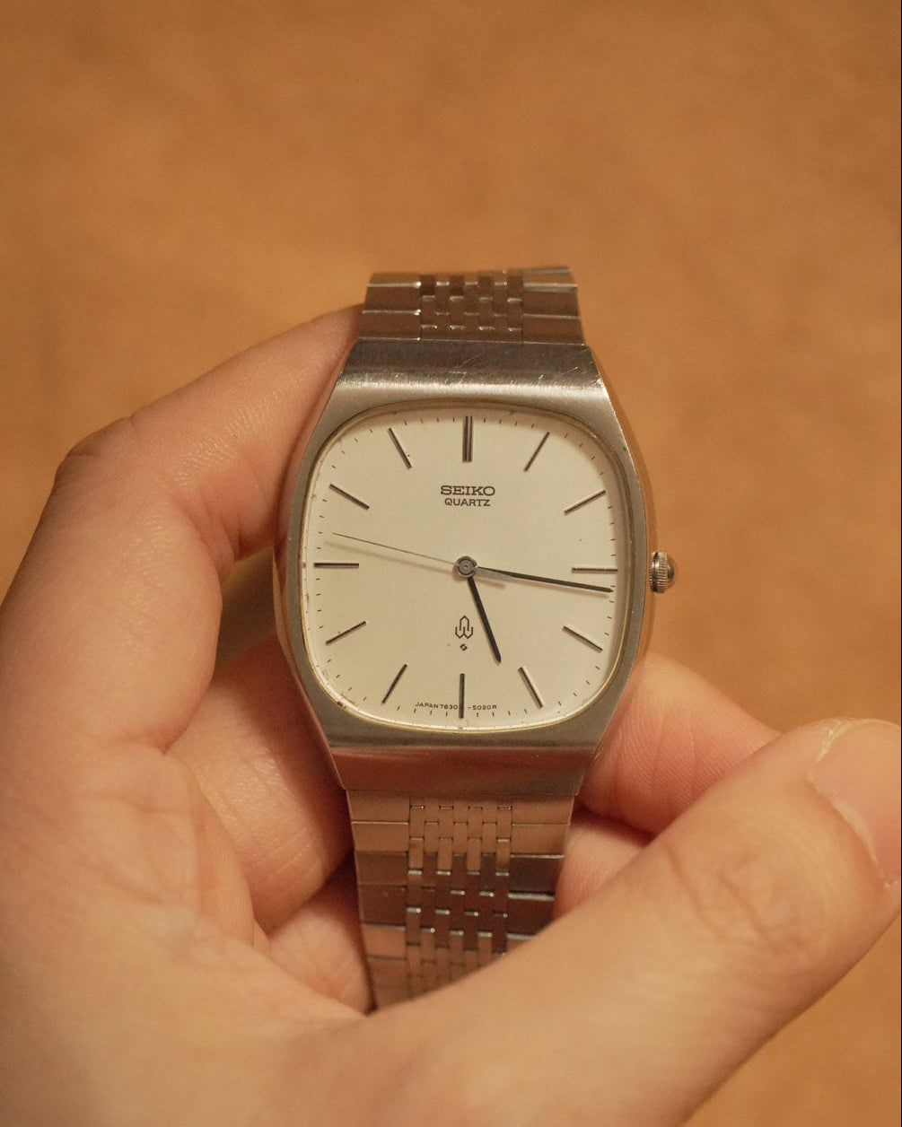 1978 Seiko white tv dial non date quartz watch 7830-5020