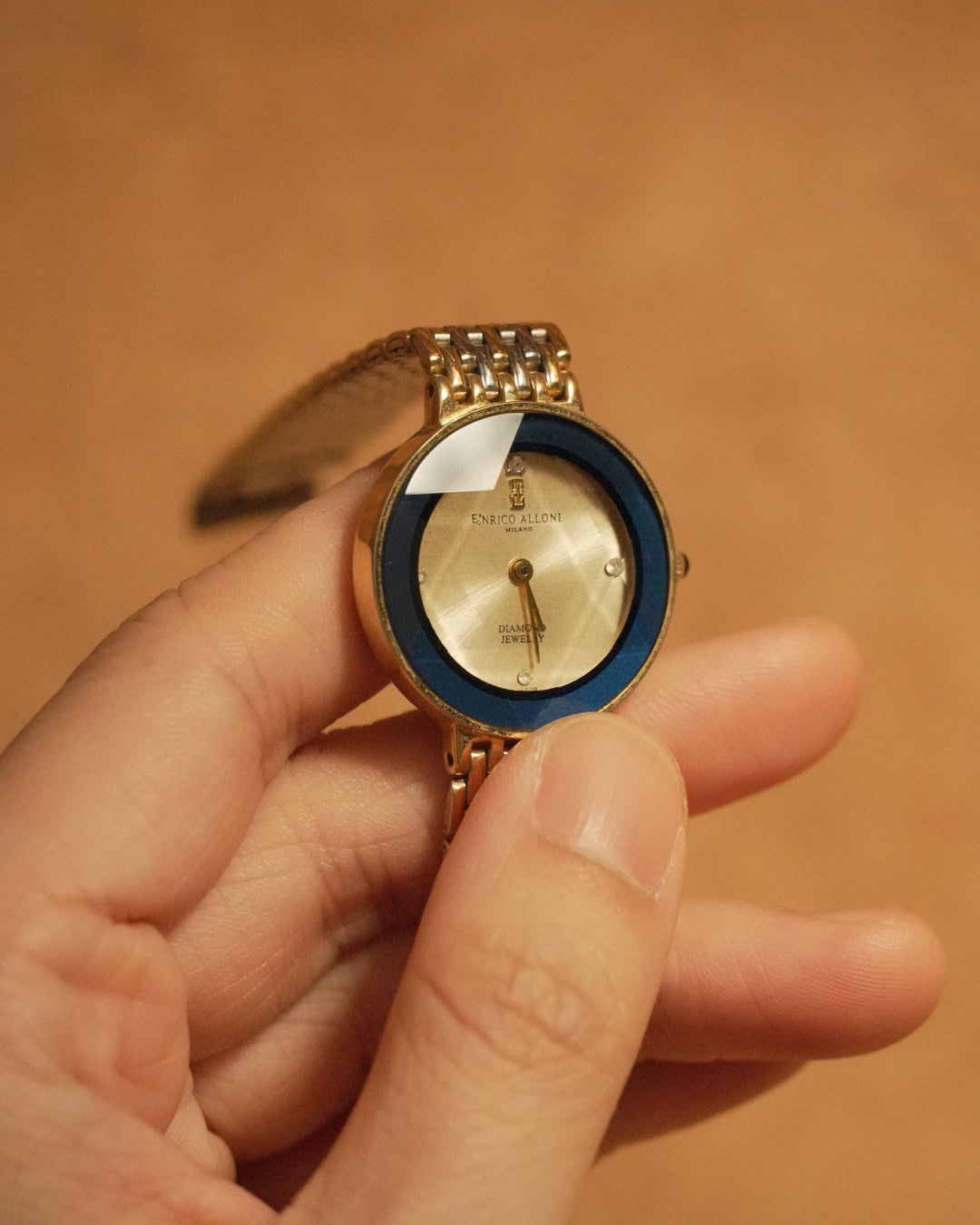 1990 enrico alloni diamond cut glass quartz watch