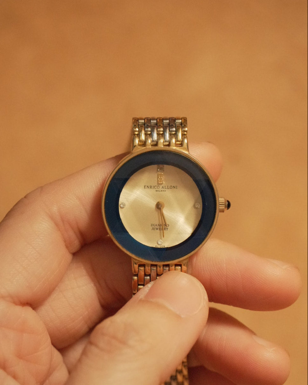 1990 enrico alloni diamond cut glass quartz watch